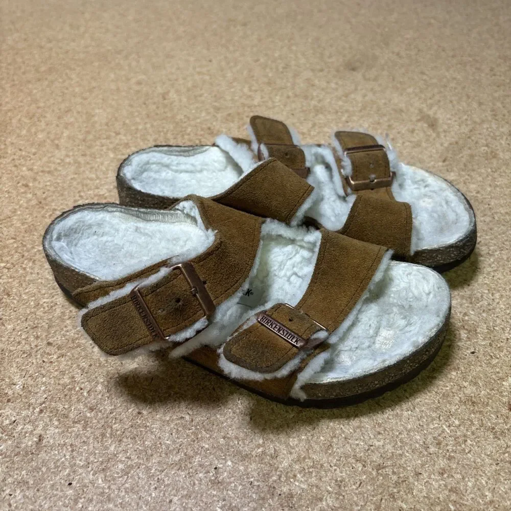 Birkenstock EU 36 Women’s 5 Arizona Shearling Sandals Mink